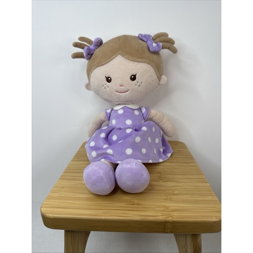Gloveleya Baby Doll Girl Gifts Soft First Dolls Purple Dress Pigtails Plush 14"